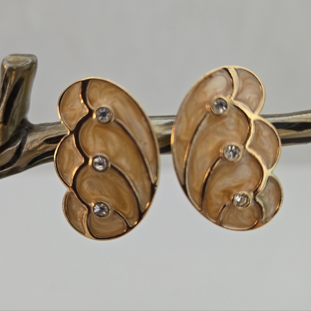 Vntg KJL for Avon Enamel Papillon Butterfly Wings Clip ER EUC 1"x5/8"